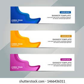 Vector abstract design banner web template. Modern Horizontal banner perfect for header and footer website.