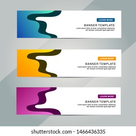Vector abstract design banner web template. Modern Horizontal banner perfect for header and footer website.