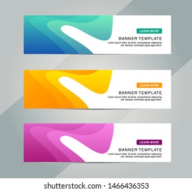 Vector abstract design banner web template. Modern Horizontal banner perfect for header and footer website.