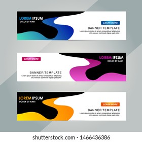 Vector abstract design banner web template. Modern Horizontal banner perfect for header and footer website.