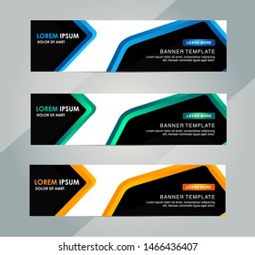Vector abstract design banner web template. Modern Horizontal banner perfect for header and footer website.