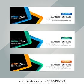 Vector abstract design banner web template. Modern Horizontal banner perfect for header and footer website.