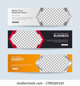 Vector abstract design banner web template. collection of horizontal business ad banner. vector illustration