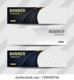 Plantilla web de banner de diseño abstracto de vectores. colección de anuncios comerciales horizontales. ilustración vectorial
