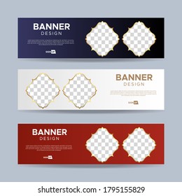 Plantilla web de banner de diseño abstracto de vectores. colección de anuncios comerciales horizontales. ilustración vectorial