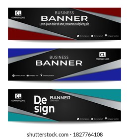 Plantilla web de banner de diseño abstracto de vectores. colección de anuncios comerciales horizontales. ilustración vectorial