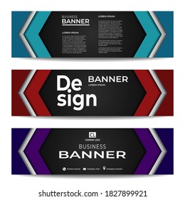 Plantilla web de banner de diseño abstracto de vectores. colección de anuncios comerciales horizontales. ilustración vectorial