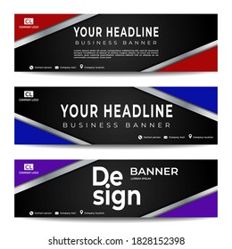 Vector abstract design banner web template. collection of horizontal business ad banner. vector illustration