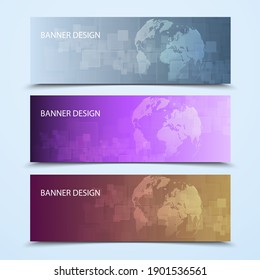 Vector abstract design banner web template.Technological background.