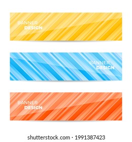 Vector abstract design banner web template. Business horizontal banner set. Colorful wide abstract modern design web banners collection.