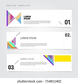 Vector abstract design banner web template. Retro and pop art colorful banner layout.