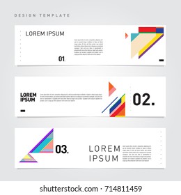 Vector abstract design banner web template. Retro and pop art colorful banner layout.
