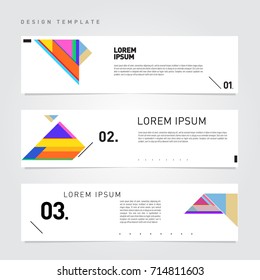 Vector abstract design banner web template. Retro and pop art colorful banner layout.