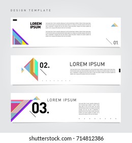 Vector abstract design banner web template. Retro and pop art colorful banner layout.