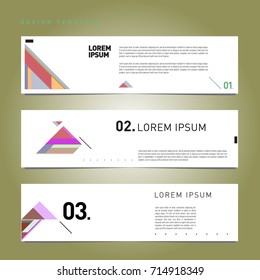Vector abstract design banner web template. Retro and pop art colorful banner layout.