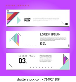 Vector abstract design banner web template. Retro and pop art colorful banner layout.
