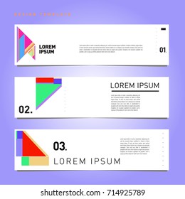 Vector abstract design banner web template. Retro and pop art colorful banner layout.