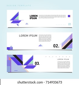 Vector abstract design banner web template. Retro and pop art colorful banner layout.