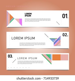 Vector abstract design banner web template. Retro and pop art colorful banner layout.