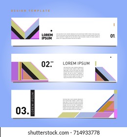 Vector abstract design banner web template. Retro and pop art colorful banner layout.