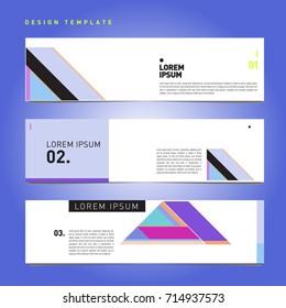 Vector abstract design banner web template. Retro and pop art colorful banner layout.