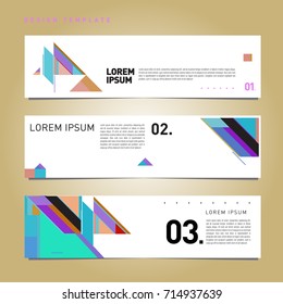 Vector abstract design banner web template. Retro and pop art colorful banner layout.