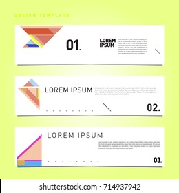 Vector abstract design banner web template. Retro and pop art colorful banner layout.