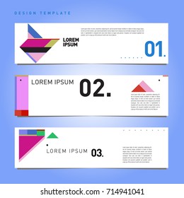 Vector abstract design banner web template. Retro and pop art colorful banner layout.