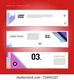 Vector abstract design banner web template. Retro and pop art colorful banner layout.