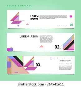 Vector abstract design banner web template. Retro and pop art colorful banner layout.