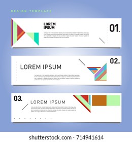 Vector abstract design banner web template. Retro and pop art colorful banner layout.