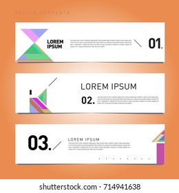 Vector abstract design banner web template. Retro and pop art colorful banner layout.