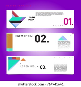 Vector abstract design banner web template. Retro and pop art colorful banner layout.