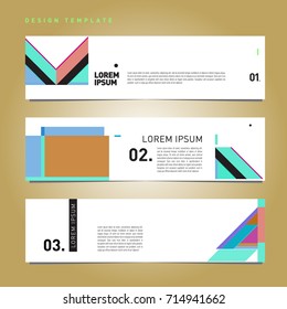 Vector abstract design banner web template. Retro and pop art colorful banner layout.