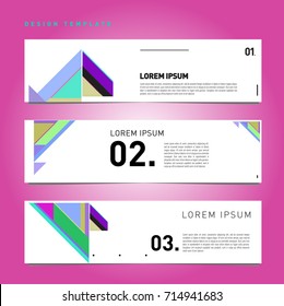 Vector abstract design banner web template. Retro and pop art colorful banner layout.