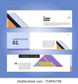Vector abstract design banner web template. Retro and pop art colorful banner layout.