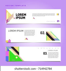 Vector abstract design banner web template. Retro and pop art colorful banner layout.