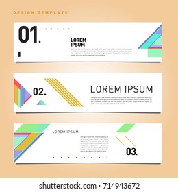 Vector abstract design banner web template. Retro and pop art colorful banner layout.