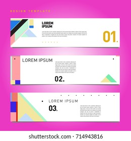 Vector abstract design banner web template. Retro and pop art colorful banner layout.