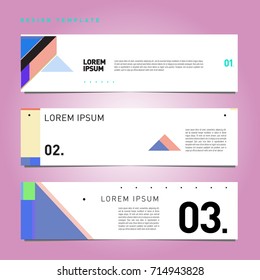 Vector abstract design banner web template. Retro and pop art colorful banner layout.