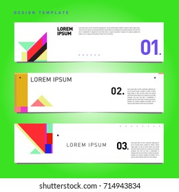 Vector abstract design banner web template. Retro and pop art colorful banner layout.