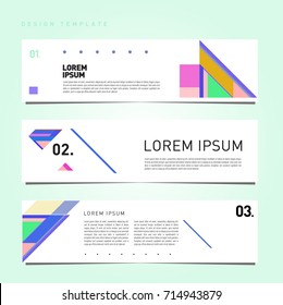Vector abstract design banner web template. Retro and pop art colorful banner layout.