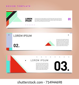 Vector abstract design banner web template. Retro and pop art colorful banner layout.
