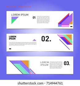 Vector abstract design banner web template. Retro and pop art colorful banner layout.