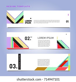 Vector abstract design banner web template. Retro and pop art colorful banner layout.