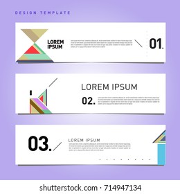 Vector abstract design banner web template. Retro and pop art colorful banner layout.