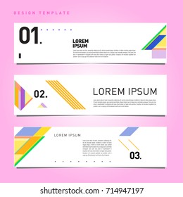 Vector abstract design banner web template. Retro and pop art colorful banner layout.
