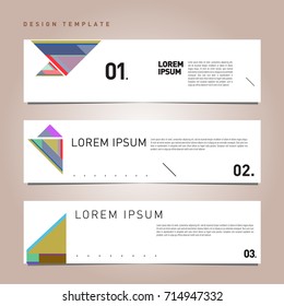 Vector abstract design banner web template. Retro and pop art colorful banner layout.