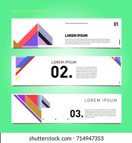 Vector abstract design banner web template. Retro and pop art colorful banner layout.