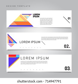 Vector abstract design banner web template. Retro and pop art colorful banner layout.